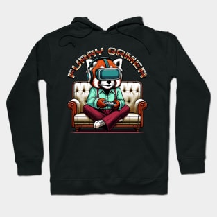 Red Panda VR Adventurer - Retro Gaming Bliss Hoodie